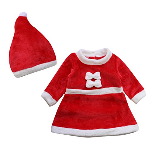 Le SSara Bebé Invierno Navidad Cosplay Vestido Traje recién Traje Sombrero 2pcs (18-24 Meses)