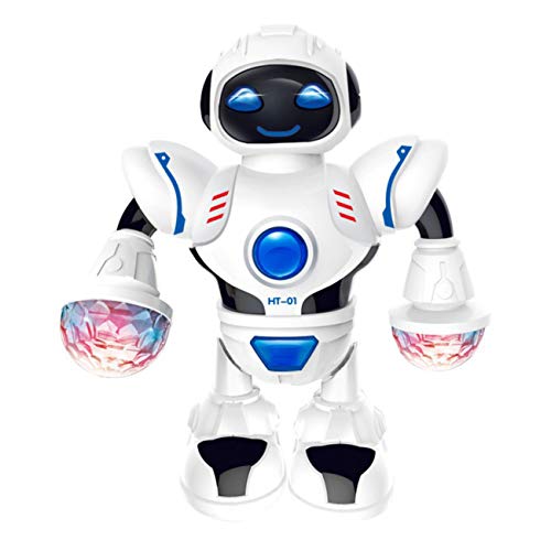 LKOER Robot de baile eléctrico, robot inteligente giratorio, juguetes educativos para niños con luz LED y música, juguetes de astronauta