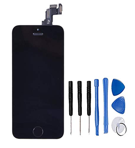 LL TRADER Pantalla Completa para iPhone 5C Negro, Reemplazo de Táctil Retina LCD Display Digitalizador con Botón de Inicio, Cámara Frontal, Sensor de Proximida, Altavoz de Auricular y Herramientas
