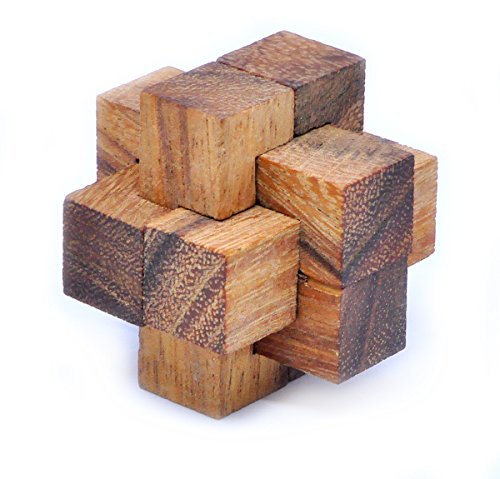 LOGICA GIOCHI Art. Piedra Amoladora - Burr Puzzle - Rompecabezas de Madera 3D - Dificultad 4/6 Extrema - Colección Leonardo da Vinci
