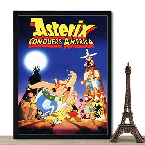 lubenwei Asterix France Classic Comic Art Poster Print Wall Art Pictures Pintura en Lienzo para niños Niños Bebé Decoración para Sala de Estar 40x60cm Sin Marco AW-2171