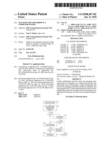 Managing Relationships In A (52) U.S. Cl. Computer System Cpc H04L 63/20 (2013.01); G06F 211575 : United States Patent 9998497 (English Edition)