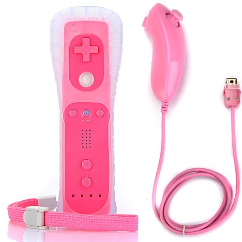 Mando de Wii y Nunchuck, color rosa