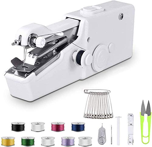 Máquina de coser de mano, herramienta de costura rápida con 18 piezas accesorios adecuados para ropa, tela vaquera, cortinas, cuero y bricolaje