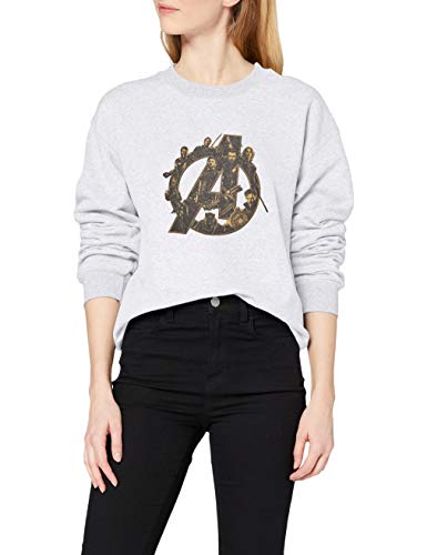 Marvel Infinity War Avengers Logo Sudadera, Gris (Sports Grey SpGry), 44 (Talla del Fabricante: XX-Large) para Mujer