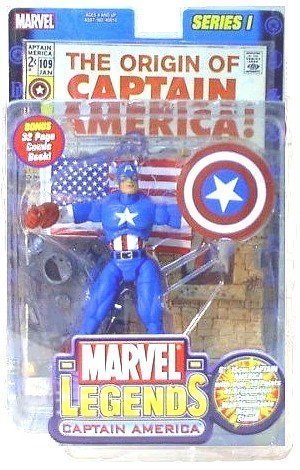 Marvel Series 1 the Original Captain America Marvel Legends with Bonus 32 Page Comic Book by Toy Biz