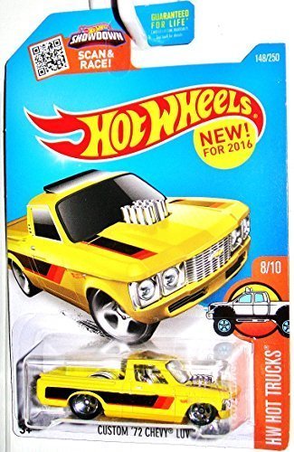 Mattel Hot Wheels, 2016 HW Hot Trucks, Custom '72 Chevy Luv [Yellow] Die-Cast Vehicle #148/250 by