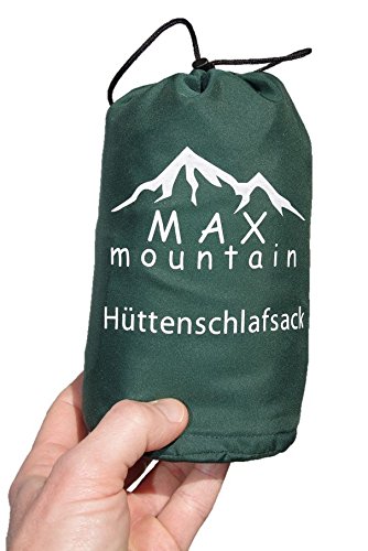 Max Mountain - Saco de dormir para de microfibra, 300 g, ligero, transpirable, ideal para hotel y excursionismo, verde, 220x90cm