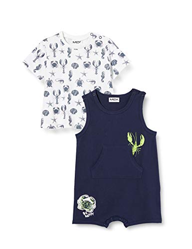 MEK Compl.2pz J.Pagliaccetto+t-Shirt M/c Conjunto de Ropa, Azul (BLU 09 280), 46 (Talla del Fabricante: 0M) para Bebés