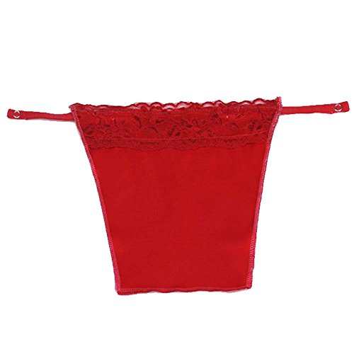 Metyou Mujer Señora Lace Clip-On Mock camisola movible del sujetador de superposición modestia panel chaleco (rojo)