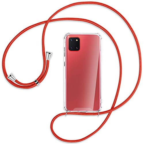 mtb more energy® Collar Smartphone para Samsung Galaxy Note 10 Lite (SM-N770) - Rojo - Adjunto Abajo - Funda Protectora ponible - Anti Shock Case Cover