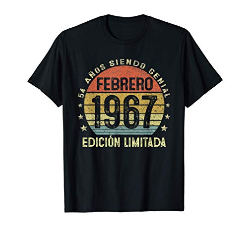 Nacido En Febrero 1967 54 Años Cumpleaños Regalo De 54 Años Camiseta