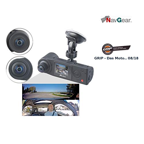NavGear automóvil cámara: Dash CAM Full HD con 2 cámaras para una Vista panorámica de 360 °, Sensor G (360 La licenciatura cámara automóvil)
