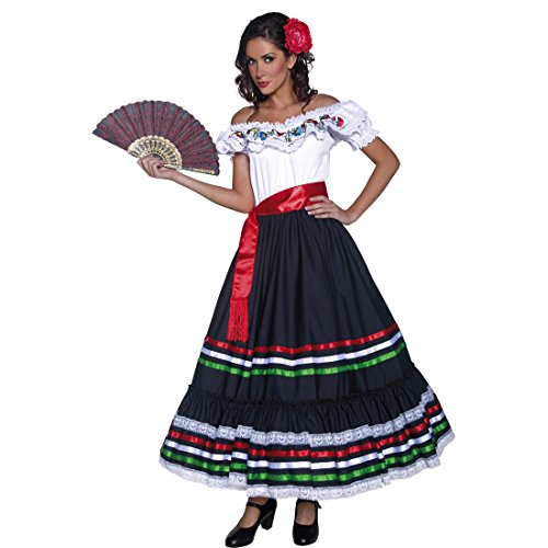NET TOYS Disfraz Flamenca Ropa señorita S 36/38 Vestido bailaora Carmen Ropa andaluza Atuendo Gitana Carnaval Vestimenta Western de Mujer