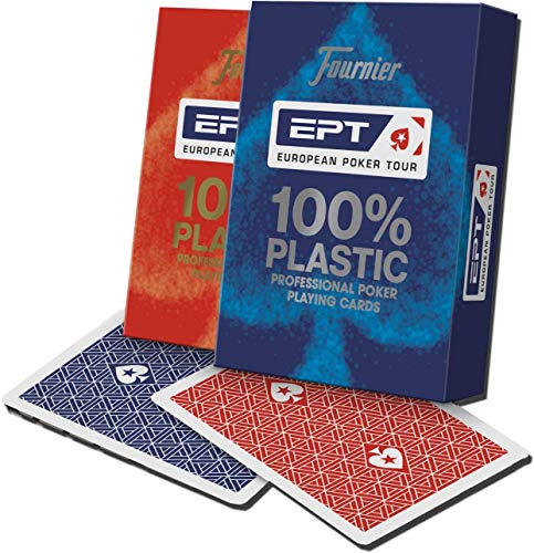 NH Fournier 2 barajas de cartas EPT color azul-rojo 100% plástico