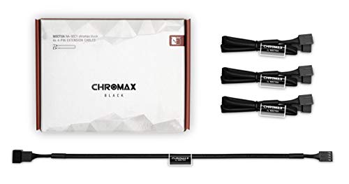 Noctua NA-SEC1 chromax.black, Cables de Extensión para Ventiladores (30 cm, Negro)