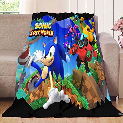 NUOMANAN Sonic The Hedgehog, Sonic Lost World (2) Manta de franela de microfibra de 50 x 60 pulgadas (125 x 150 cm) para sofá cama y cama individual