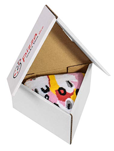 Pizza Socks Box Slice Caprichosa - Mujer Hombre - 1 par de Calcetines - Tamaño 36-40