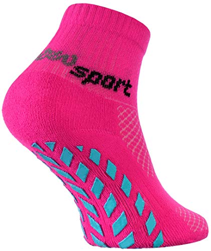 Rainbow Socks - Niñas Niños Calcetines Antideslizantes de Deporte - 1 Par - Rosa - Talla 24-29