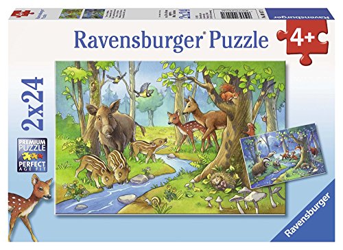 Ravensburger - Puzzle 2 x 24 Piezas, diseño los Animales del Bosque (09117 1)