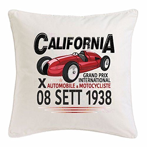 Reifen-Markt Funda de la Almohada 40x40cm Gran Premio Internacional DE California 1938 Motorsport Vintage Caja de jabón Racing Carreras de Coches de Carreras de Fórmula i Microfibra