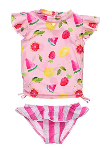 Snapper Rock - Conjunto de baño UV para bebé - Manga corta - Fruit Fiesta - Rosa