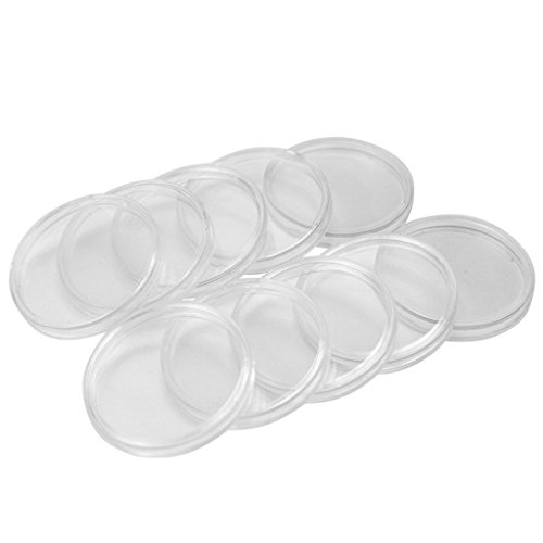 Sukisuki 10 cajas de plástico transparente para monedas de 33 mm