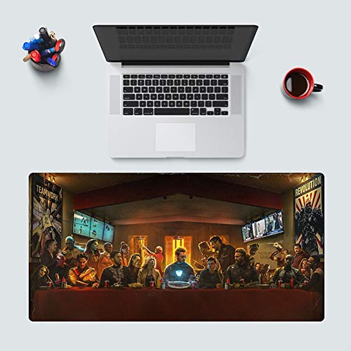 SXHY Gaming Mouse Pad Vengadores, Iron Man Spider-Man Ultra Gruesa Extendido Animado Alfombrilla De Ratón con Antideslizante De Goma Base, Proceso Hemming, De Superficie Lisa AA+++