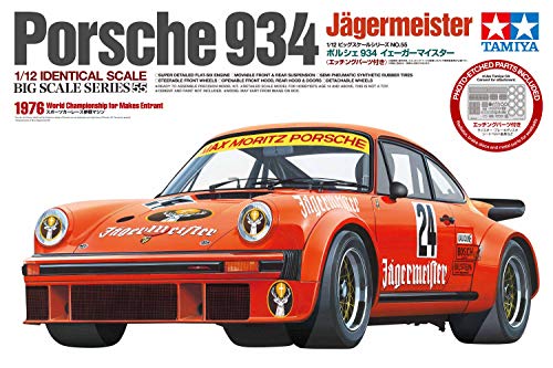 Tamiya 300012055 1:12 Porsche 934 Jägermeister m. PE, réplica Fiel Original, maqueta, plástico, Manualidades, Hobby, Pegamento, Kit de construcción de plástico, ensamblaje, sin Pintar