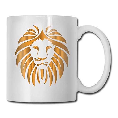 Taza de café de porcelana con diseño de cabeza de león