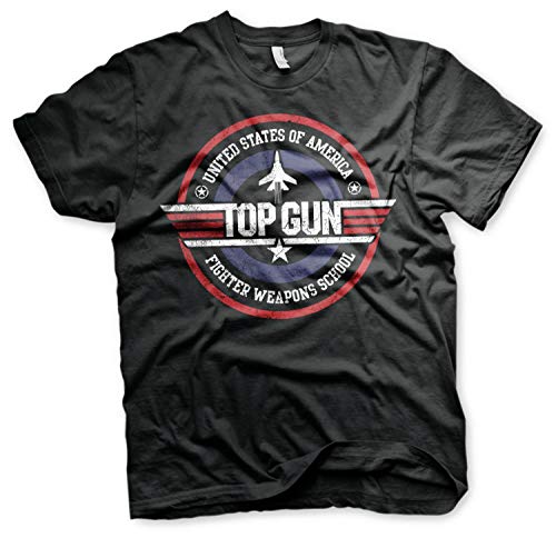 Top Gun Fighter Weapons School - Camiseta oficial Negro Negro ( L