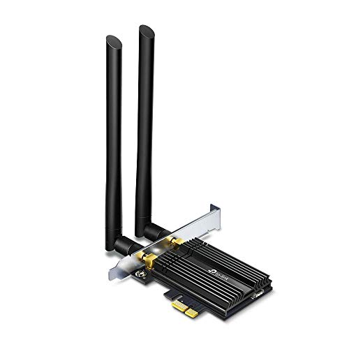 TP-Link Adaptador PCLe AX3000, Wi-Fi 6 con Bluetooth 5.0 (Dos Antenas multidireccionales, Intel Wi-Fi 6, disipador de Calor, estándar de cifrado WPA3, Ahorro de Espacio) Color Negro (Archer TX50E)