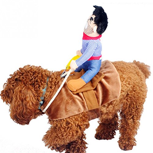 UEETEK Pet Costume Dog Costume Clothes Pet Outfit Suit Cowboy Rider Style, Fits Dogs Weight Under 7 kg de tamaño S