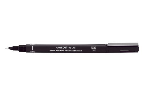 UNI-BALL PIN DRAWING PEN FINELINER ULTRA FINE LINE MARKER 0.05mm BLACK Ink - [Pack of 3]