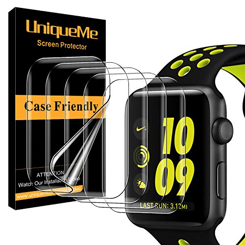 UniqueMe [5 Pack] Protector de Pantalla para Apple Watch Series 6 / Apple Watch SE 40mm, [Instalación sin Agua] [Huella Digital Disponible] HD Clear TPU Flexible para Apple Watch Series 6 / SE 40mm