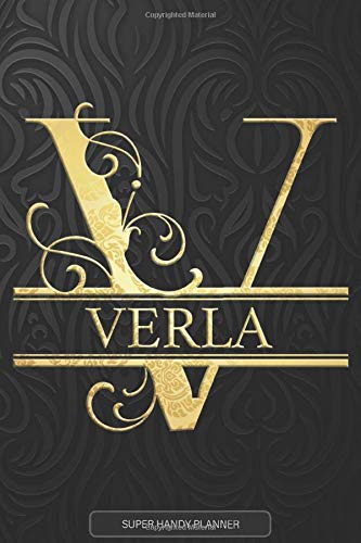 Verla: Verla Name Planner, Calendar, Notebook ,Journal, Golden Letter Design With The Name Verla