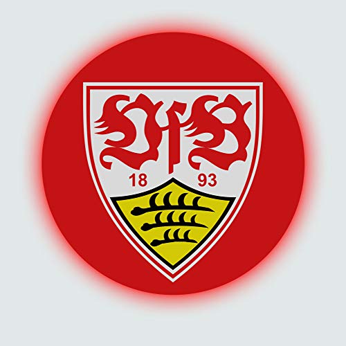 VfB Stuttgart 1893 - Cubierta de Pared con iluminación LED, diseño de Equipo de fútbol con Escudo para Verdaderos Fans
