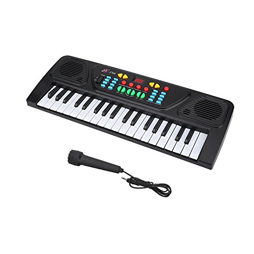 VGBEY 37 Teclas Teclado electrónico Multifuncional, Mini Piano con diseño Compacto Sonidos y ritmos múltiples Juguete Educativo Musical con Mini micrófono Ideal para niños