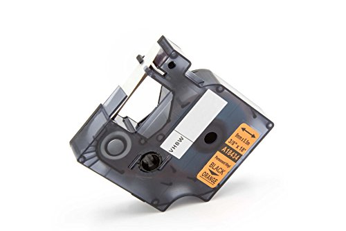 vhbw Casete de cinta de vinilo 9mm para impresora de etiquetas Tyco T107M reemplaza 18434