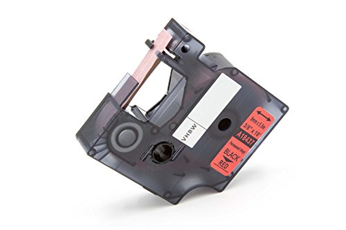 vhbw Casete de Cinta de Vinilo 9mm para Impresora de Etiquetas Tyco T107M reemplaza 18437
