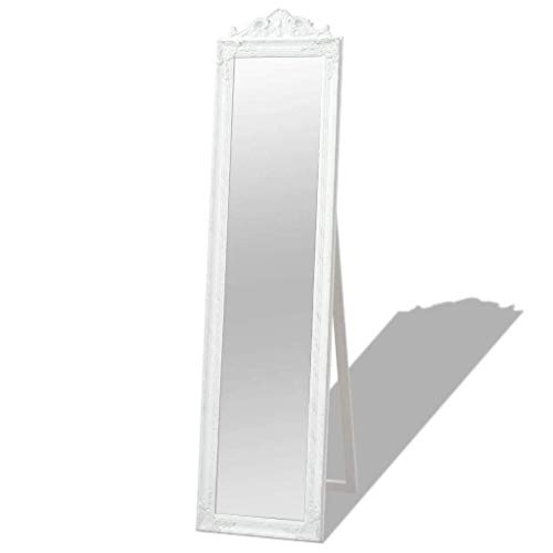 vidaXL Espejo de Pie Estilo Barroco 160x40 cm Color Blanco Espejo Cuerpo Entero