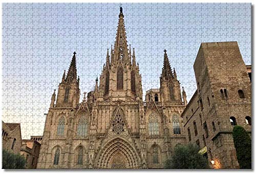 WEILONG.co España Catedral de Barcelona Barrio Gótico Rompecabezas para adultos Niños 1000 piezas Juego de rompecabezas de madera para regalos Decoración del hogar Recuerdos especiales de viaje