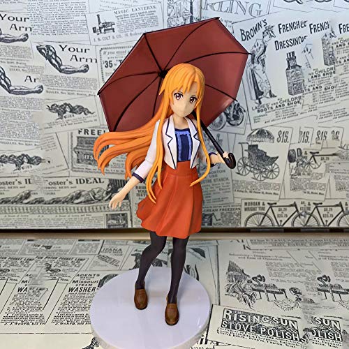 WISHVYQ Sword Art Online Modelo de Anime Yuuki Asuna Asuna Yuuki Asuna Paraguas Ropa Informal Figura en Caja Versión Escultura Decoración Estatua Muñeca Modelo Altura 20cm