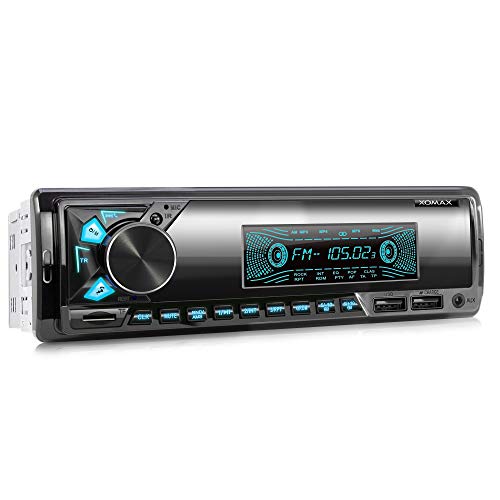 XOMAX XM-R278 Autoradio Radio de Coche con Bluetooth Manos Libres y música I USB y SD (128 GB por Medio) I WMA WAV I AUX-IN I DIN 1 I Marco Integrado