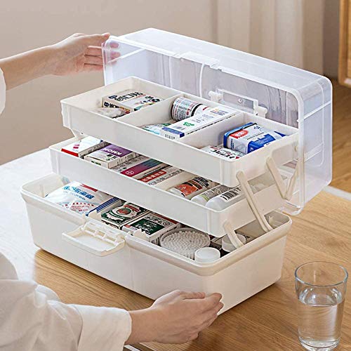 Yiyu Cuadro de botiquín Gran Medicina con Llave Medikamentenbox Armarios Caja de medicamentos Medizinbox for el hogar y Vacaciones x (Color : White)