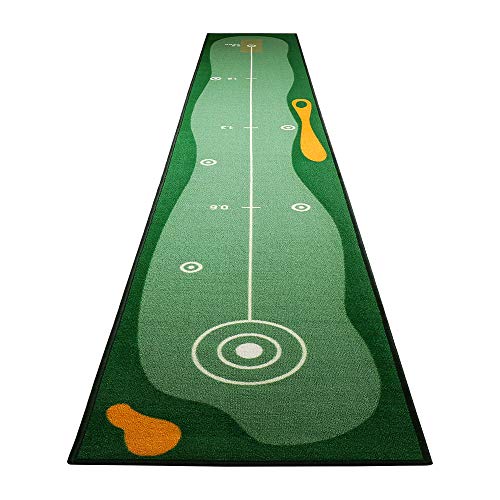 YX-lle Home Esterilla de golf verde para poner golf Putting esteras de práctica para interiores, alfombrillas extra largas 3 m para el hogar, la oficina, el jardín (verde, fina, 300 x 50 cm)