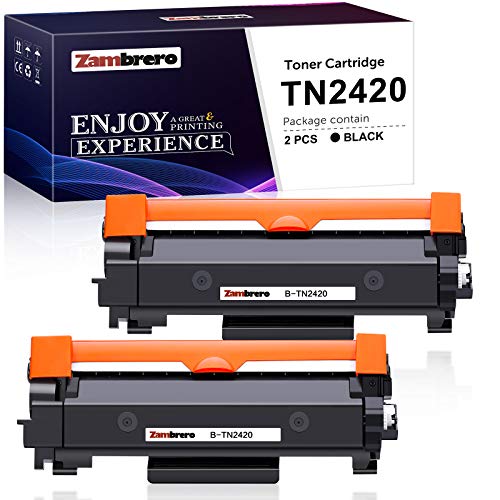 Zambrero TN-2420 TN2420 Cartucho Tóner Compatible para Brother MFC-L2710DN MFC-L2710DW MFC-L2730DW MFC-L2750DW DCP-L2550DN DCP-L2530DW DCP-L2510D HL-L2375DW HL-L2370DN HL-L2350DW (2 Negro)