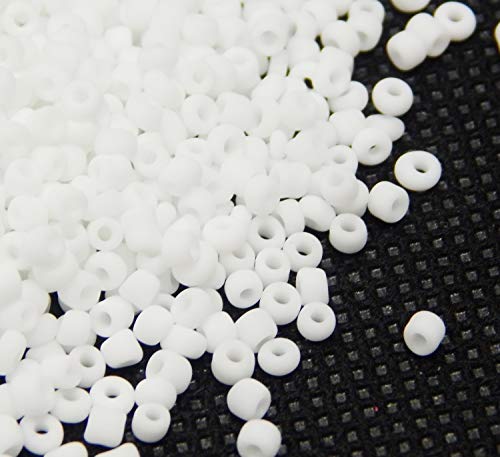 1100 cuentas de cristal de 4 mm, 6/0, perlas de pony, transparentes, pequeñas cuentas para niños, color a elegir (blanco opaco)