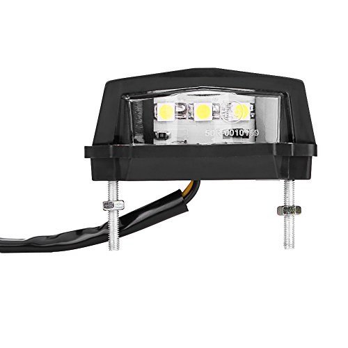 12V Luz universal de matrícula LED para motocicleta, luz trasera de freno de la motocicleta, Lámpara de matrícula blanca