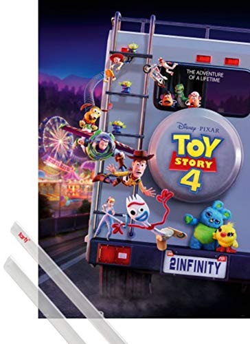 1art1 Toy Story Póster (91x61 cm) 4 To Infinity Disney Y 1 Lote De 2 Varillas Transparentes